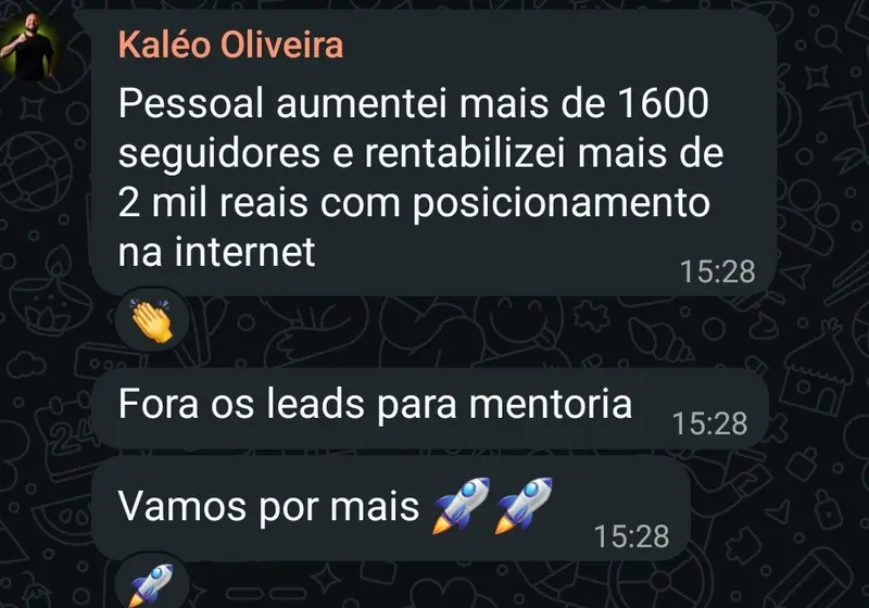 Print do LUME Club: Kaléo Oliveira conta que ganhou mais de 1.600 seguidores e rentabilizou mais de 2 mil reais